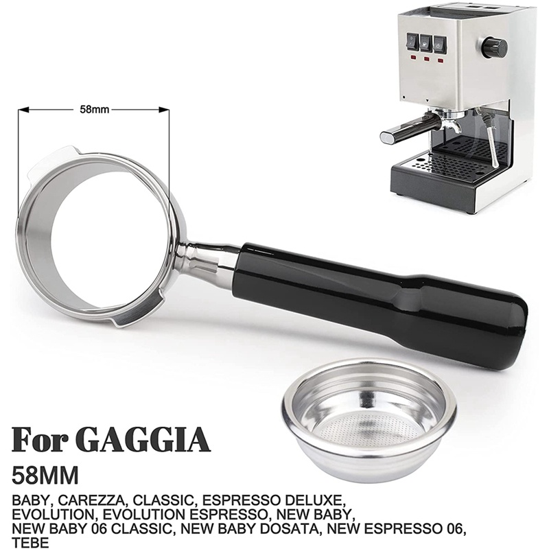 Bộ Lọc Cà Phê Không Đáy 58mm Kèm Giỏ Lọc Thay Thế Chuyên Dụng Cho Máy Pha Cà Phê Espresso