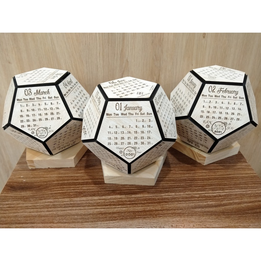 LỊCH GỖ ĐỂ BÀN 12 MẶT NĂM 2021 | BigBuy360 - bigbuy360.vn