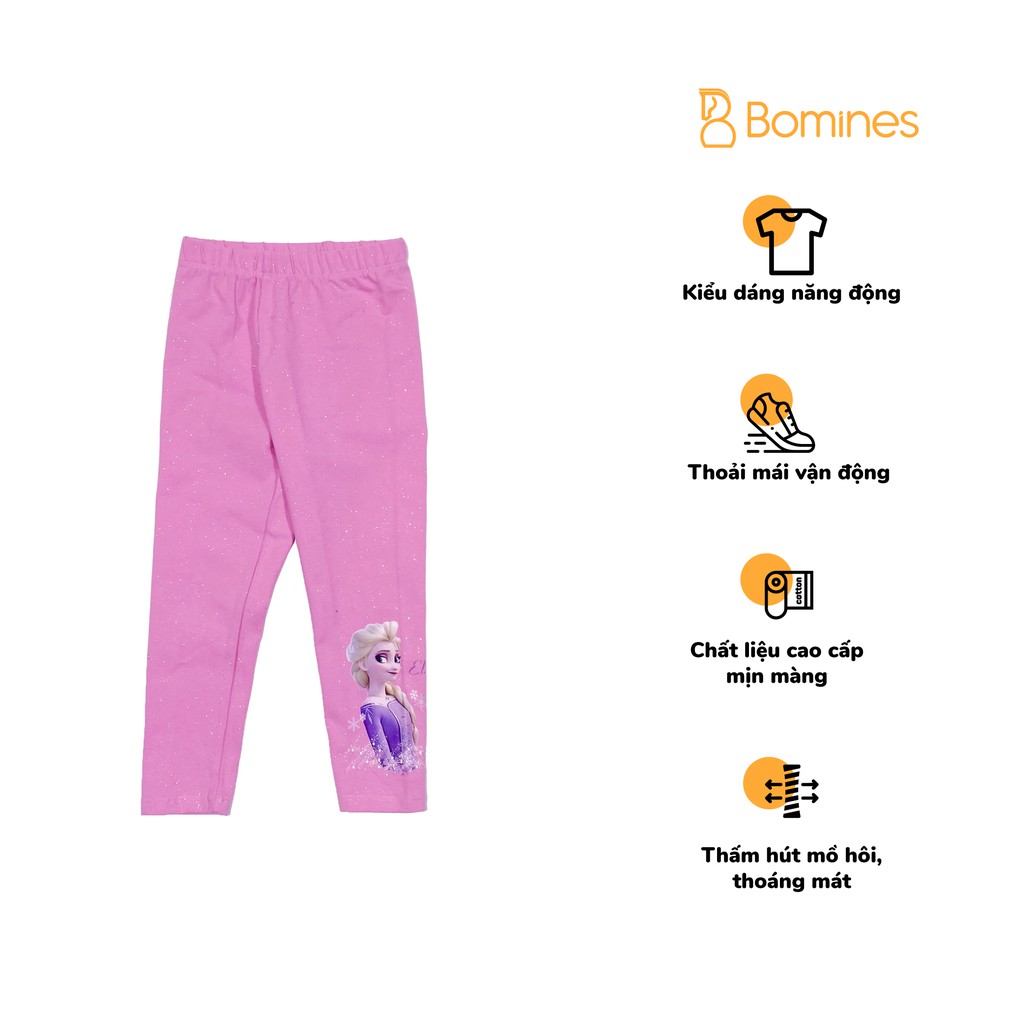 Quần dài legging bé gái Elsa thun cotton 4 chiều hãng BOMINES