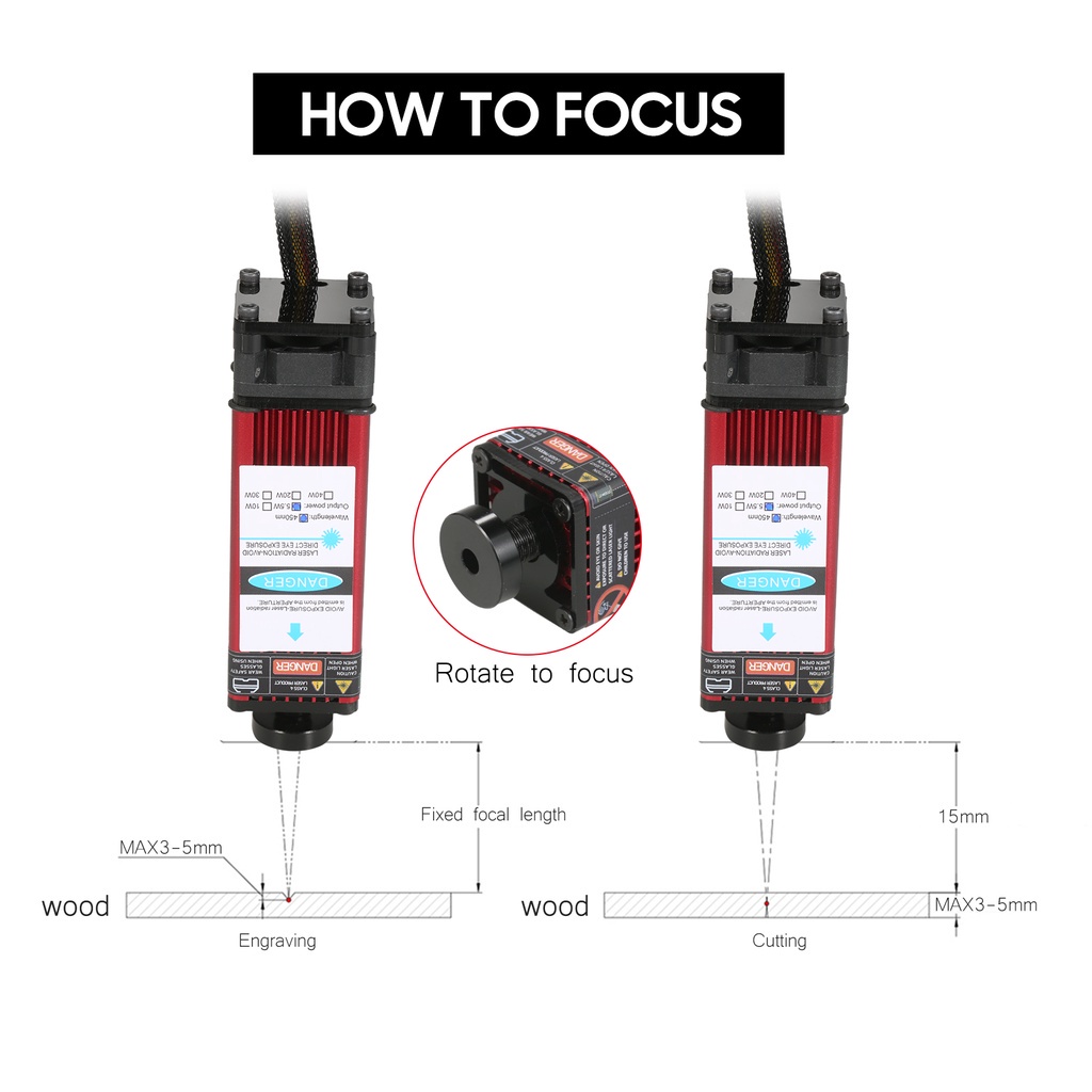Đầu khắc Laser 5.5W hãng Void Micro cho máy khắc Laser, tặng kèm kính bảo vệ mắt