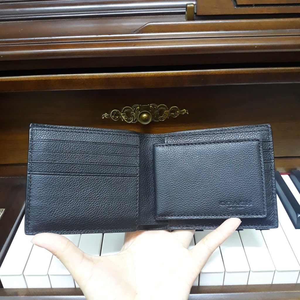 Ví Coach Nam F75084  chính hãng màu đen full box