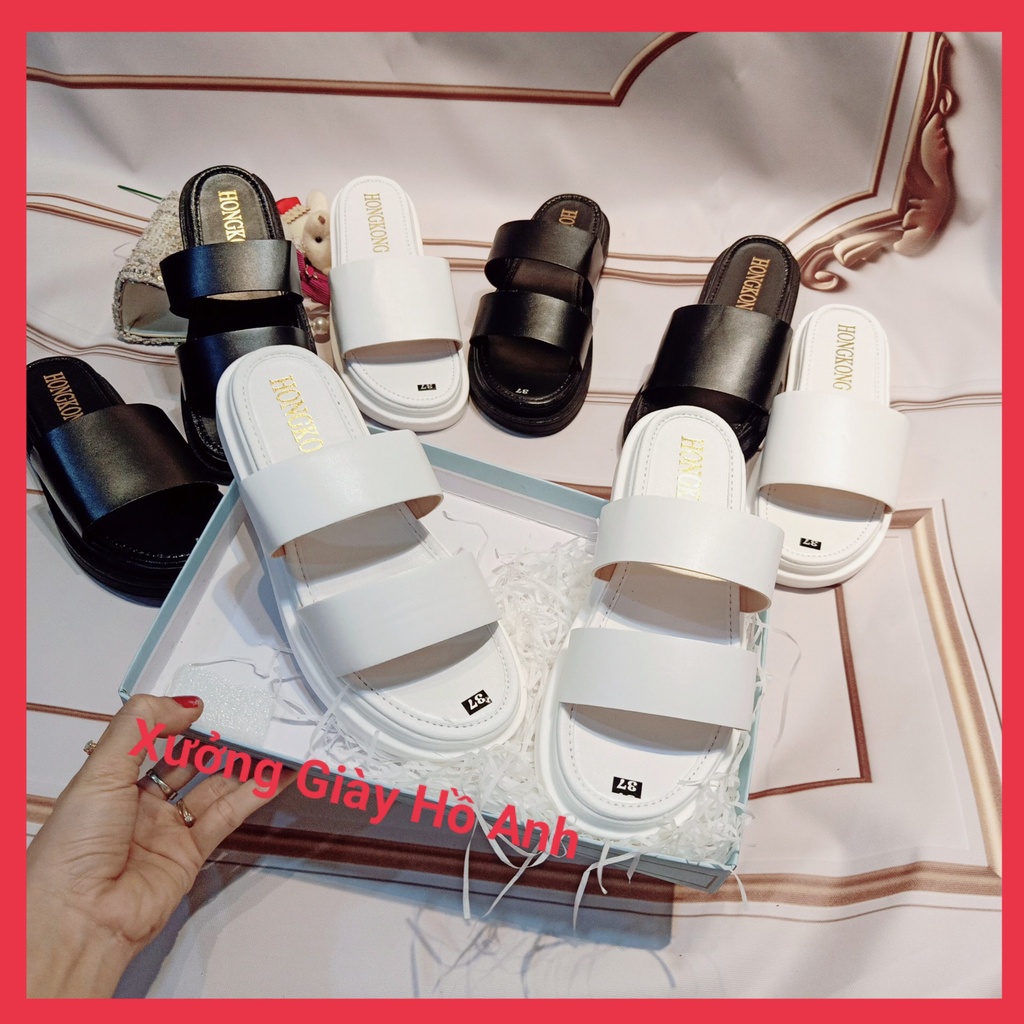 Dép Bánh Mì Nữ Quai Ngang Đế Pu Siêu Nhẹ Da Mềm 3-5P Cực Tôn Dáng C02