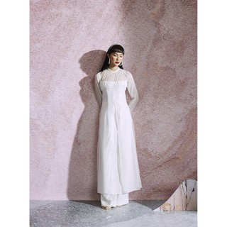Set áo dài Nudieye - "Bạch-Yên" Long Split Blouse with Pants