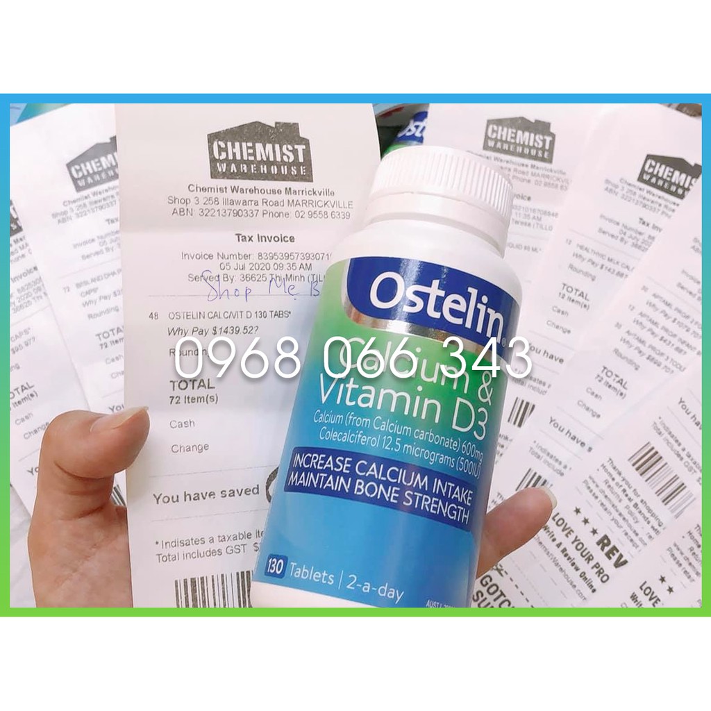 [Tem CHEMIST] Canxi bầu úc Ostelin 130 viên | BigBuy360 - bigbuy360.vn