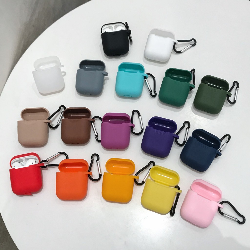Case Vỏ  Bao Bảo Vệ Đựng Tai Nghe Airpod 1/2, i11, i12 ..v..v. Trơn Màu