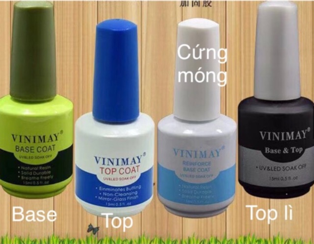 Vinimay ( base top , cứng móng , top lì,loang, giọt sương, top cường lực, kiềm dầu )