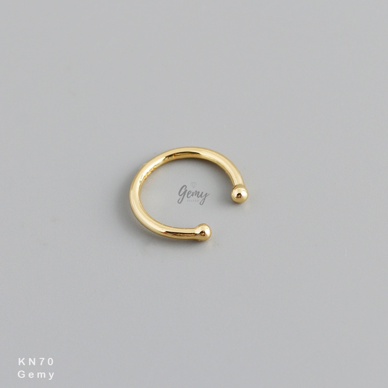 Khuyên tai nam không cần bấm lỗ bạc nữ kẹp vành unisex trơn đơn giản (1 chiếc) | GEMY SILVER KN70