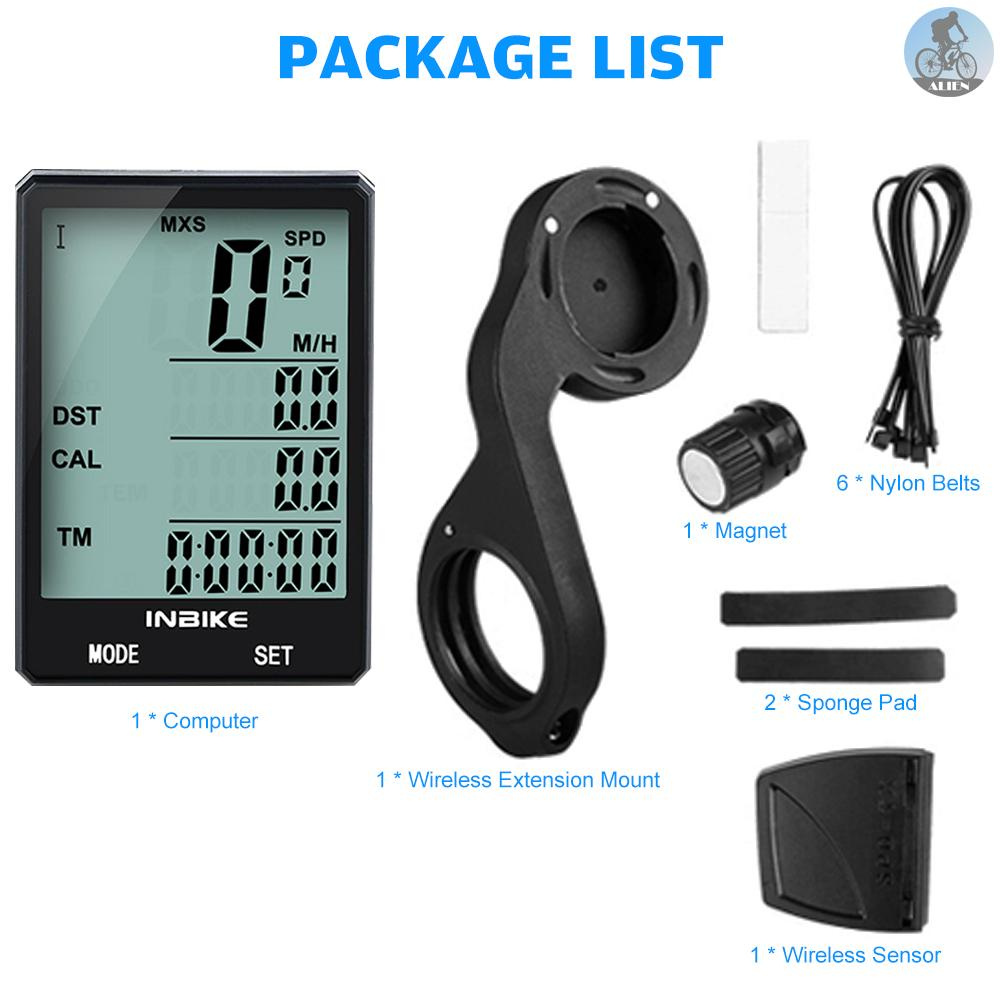 Inbike Đồng Hồ Đo Tốc Độ Không Dây Màn Hình Led 2.8 Inch Cho Xe Đạp