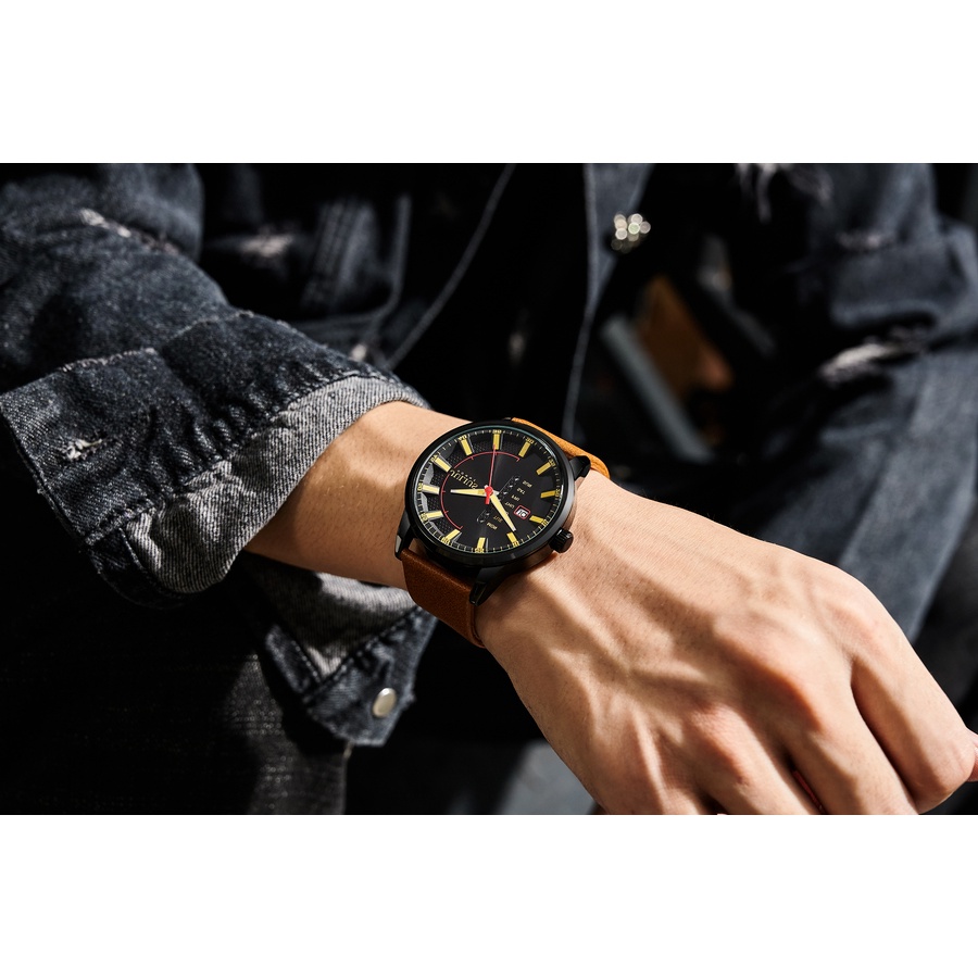 [Mã BMLT200 giảm 10% đơn 699K] Julius Mall - Đồng Hồ Nam JAH-137B Julius Hàn Quốc Dây Da | BigBuy360 - bigbuy360.vn