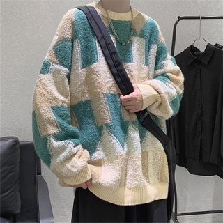 Áo Sweater Dệt Kim Cổ Tròn Dáng Rộng Thời Trang Mùa Đông Hàn Quốc Cho Nam Giới