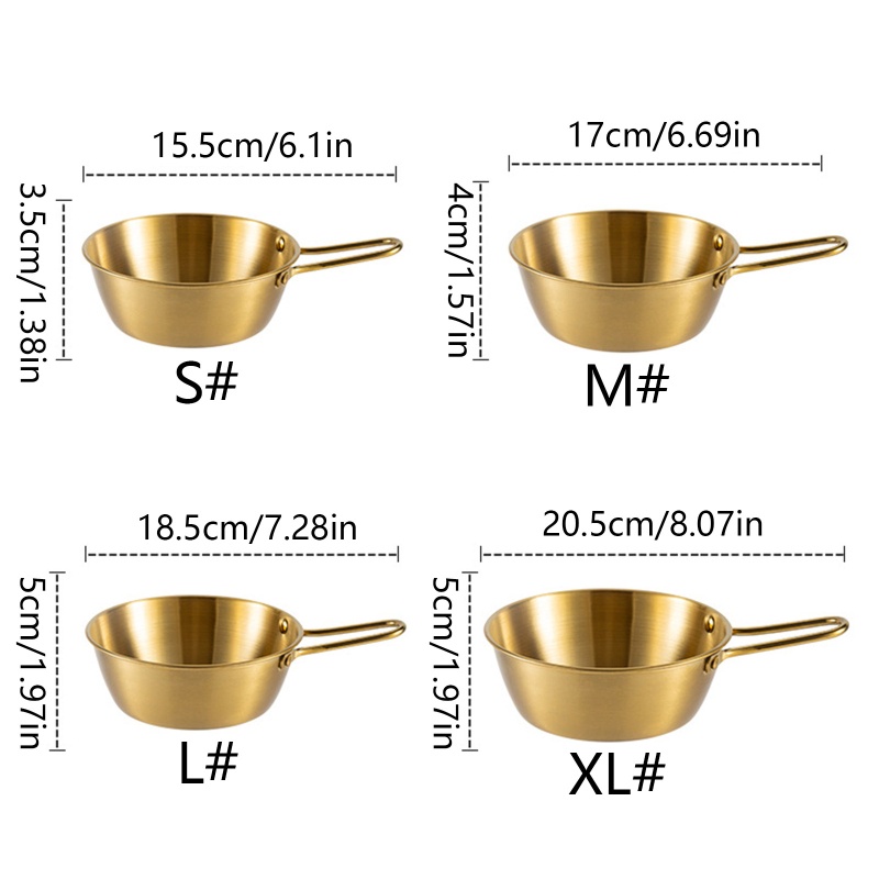 Chén Inox 304 Có Tay Cầm Đựng Nước Chấm / Gia Vị Nhà Bếp Kiểu Hàn Quốc Tiện Dụng