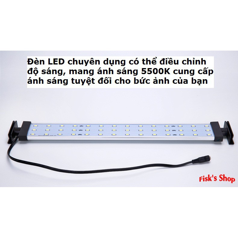 SẴN 2 THANH ĐÈN  Hộp chụp sản phẩm chuyên nghiệp TIANRUI size40/50/60/70 -Tặng 8 phông nền, đế điện thoại, bóng decor