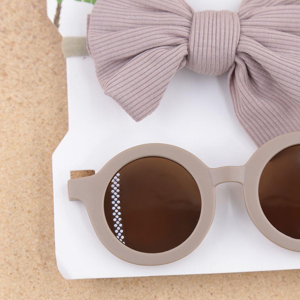 Set 2 Dây Buộc Tóc / Kính Mát Đi Biển Màu Sắc Tinh Khiết Cho Bé