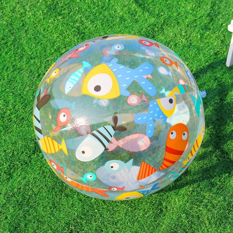 Bóng phao tròn bãi biển hoạ tiết EMA ga nệm cho người việt