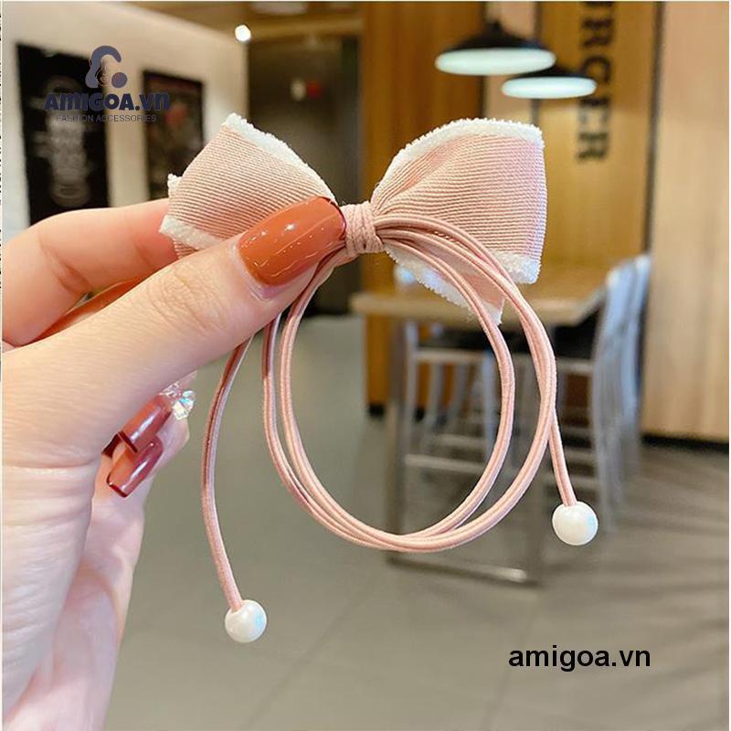 ✨✨Dây Buộc Tóc Đính Nơ Ruy Băng Xinh Xắn Phong Cách Hàn Quốc Thời Trang Cho Nữ