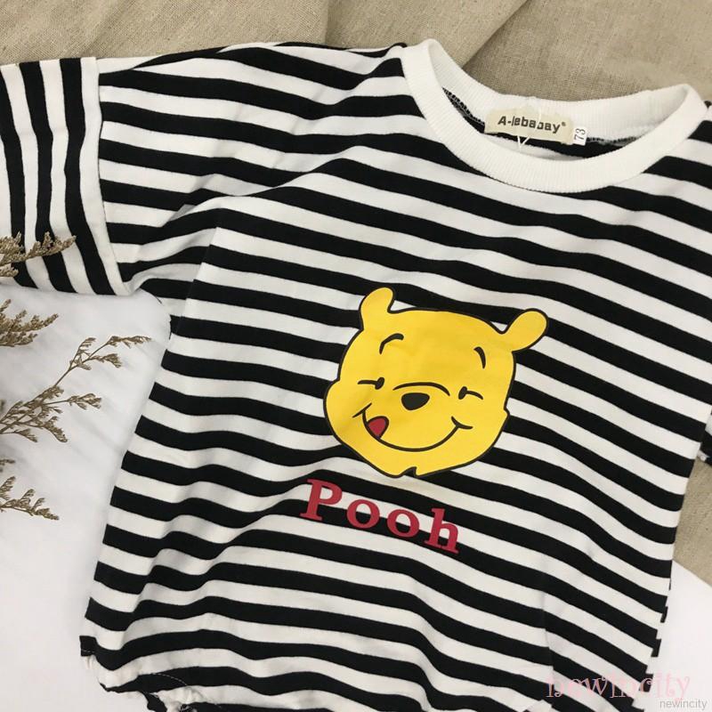 Bộ áo liền quần dài tay sọc ngang cho bé trai và bé gái