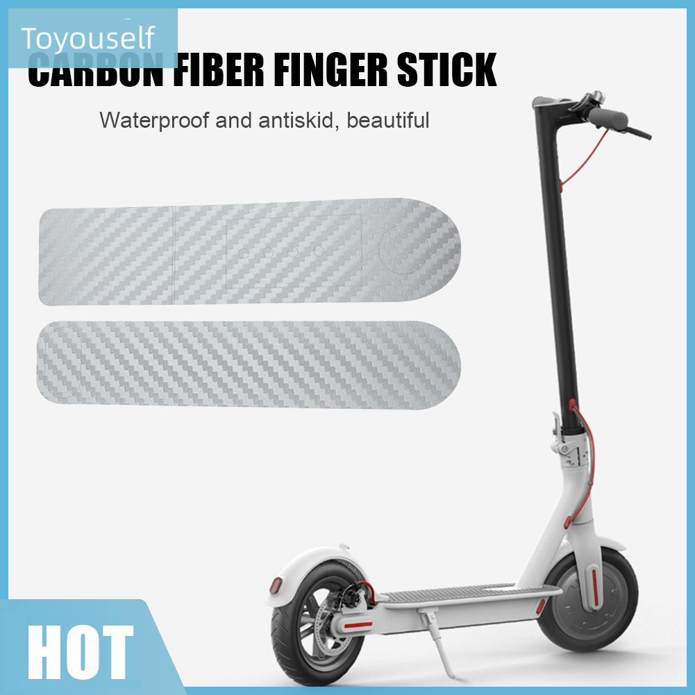 Set 2 Miếng Dán Sợi Carbon Chống Thấm Nước Bảo Vệ Tăng Tốc Cho Xe Scooter