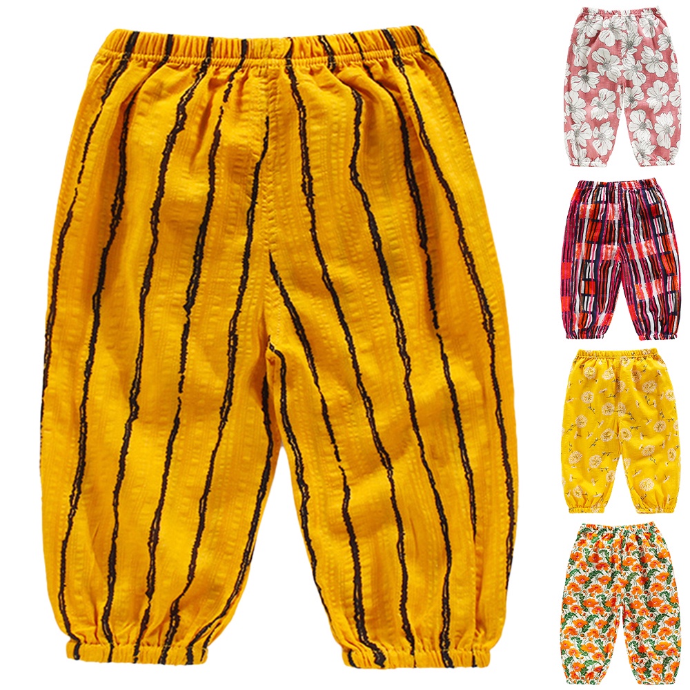 Quần lửng lưng vừa dáng rộng in họa tiết dễ thương thoáng khí thời trang mùa hè cho bé trai 1-6 tuổi