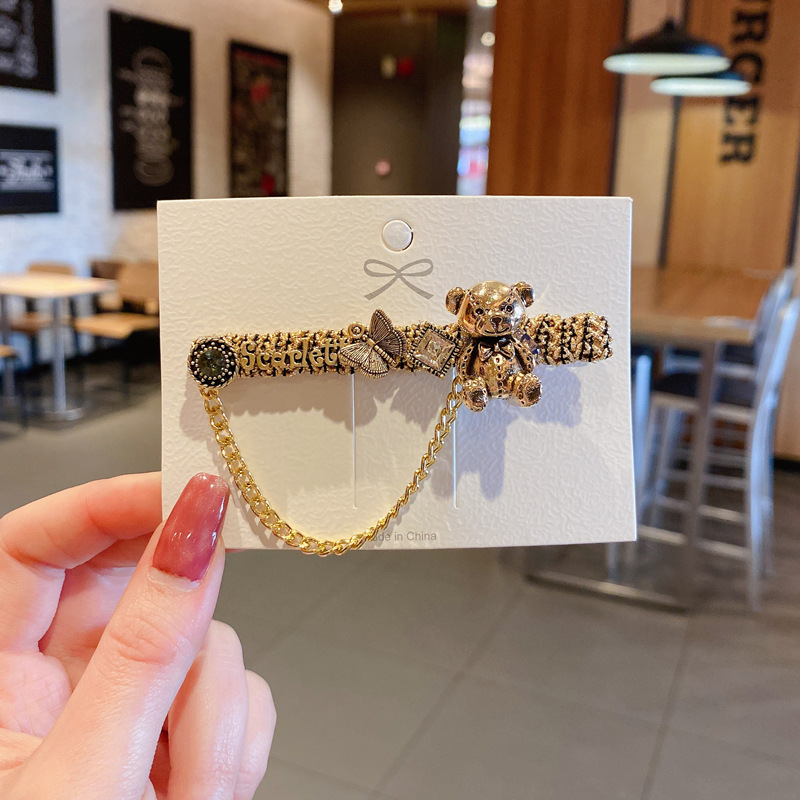 Kẹp Tóc Kim Loại Hình Gấu Xinh Xắn Cho Nữ