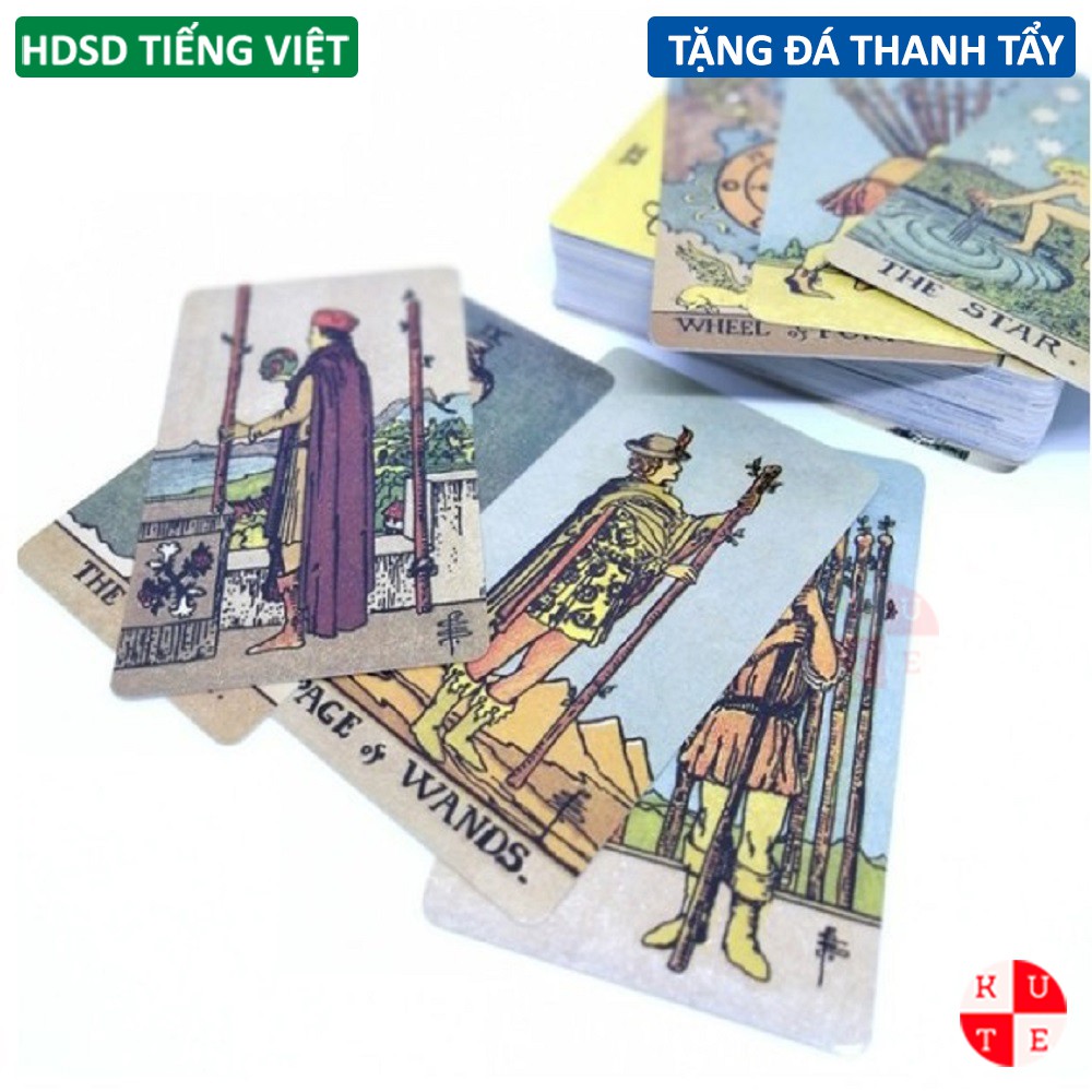 Bài Tarot Waite Smith Borderless Edition 78 Lá Bản Không Viền Tặng Hướng Dẫn Tiếng Việt Và Đá Thanh Tẩy