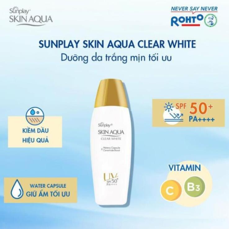 Kem chống nắng Sunplay Skin aqua Clear White dưỡng trắng da