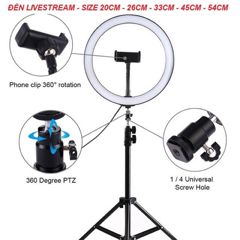 Đèn LiveStream Size 26cm,33cm - Dành Cho Make Up, Chụp Ảnh Studio