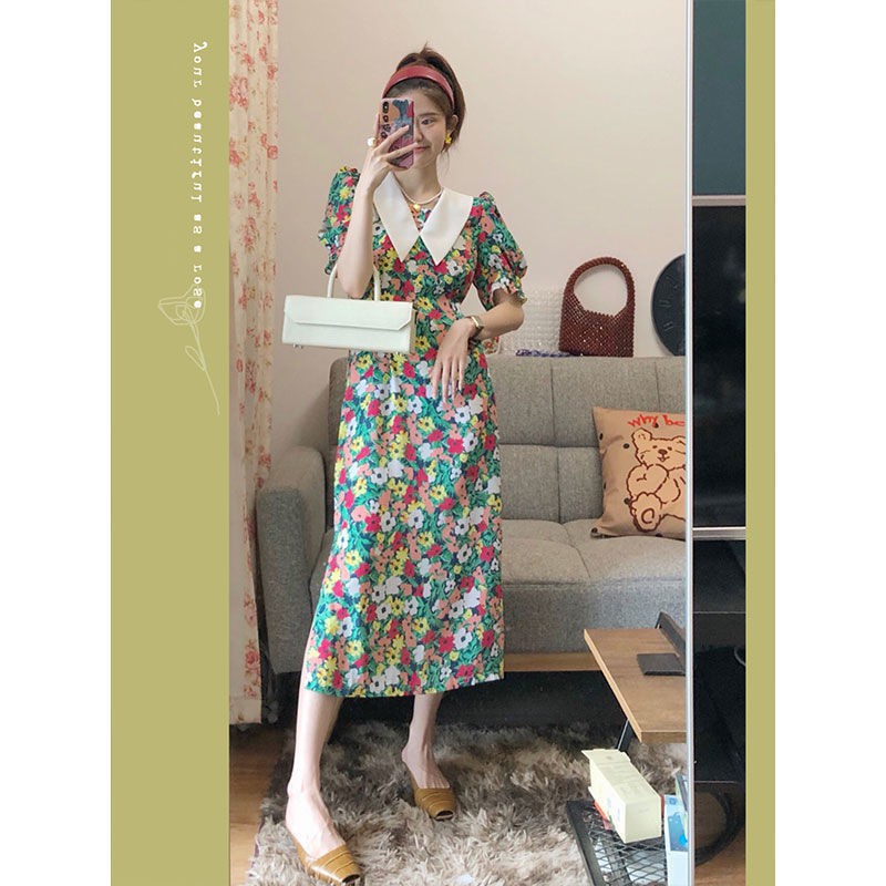 Đầm Tay Phồng Cổ Búp Bê Phong Cách Pháp Cổ Điển Thời Trang Mùa Hè Hàng Mới Dành Cho Bạn Nữ 2021