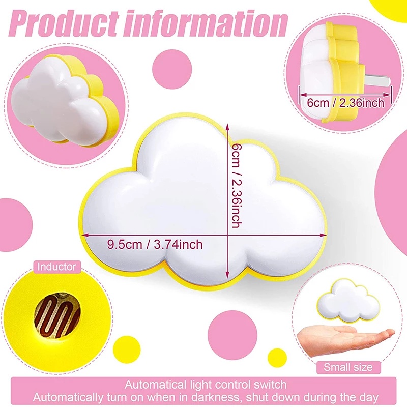 Đèn LED hình đám mây ấm áp dễ thương cho bé