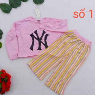 Bộ thun dài tay bé gái size đại