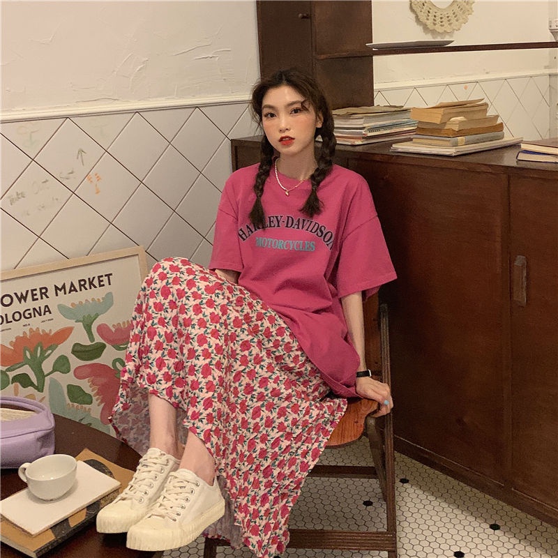 Chân Váy Hoa Lưng Cao Dáng Rộng Thời Trang Mùa Hè Xinh Xắn 2022