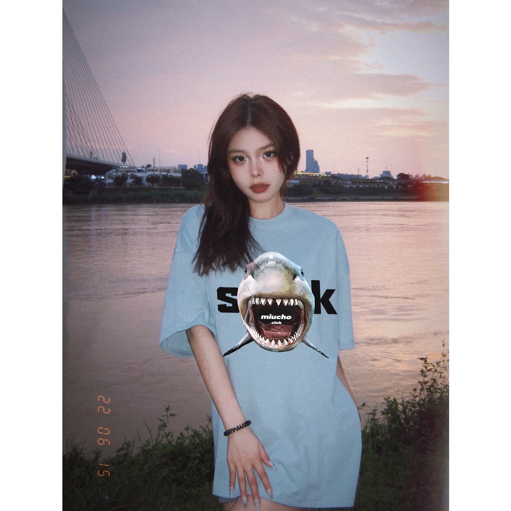 Áo thun nữ form rộng tay lỡ unisex cotton AT262 Miucho in Graphic