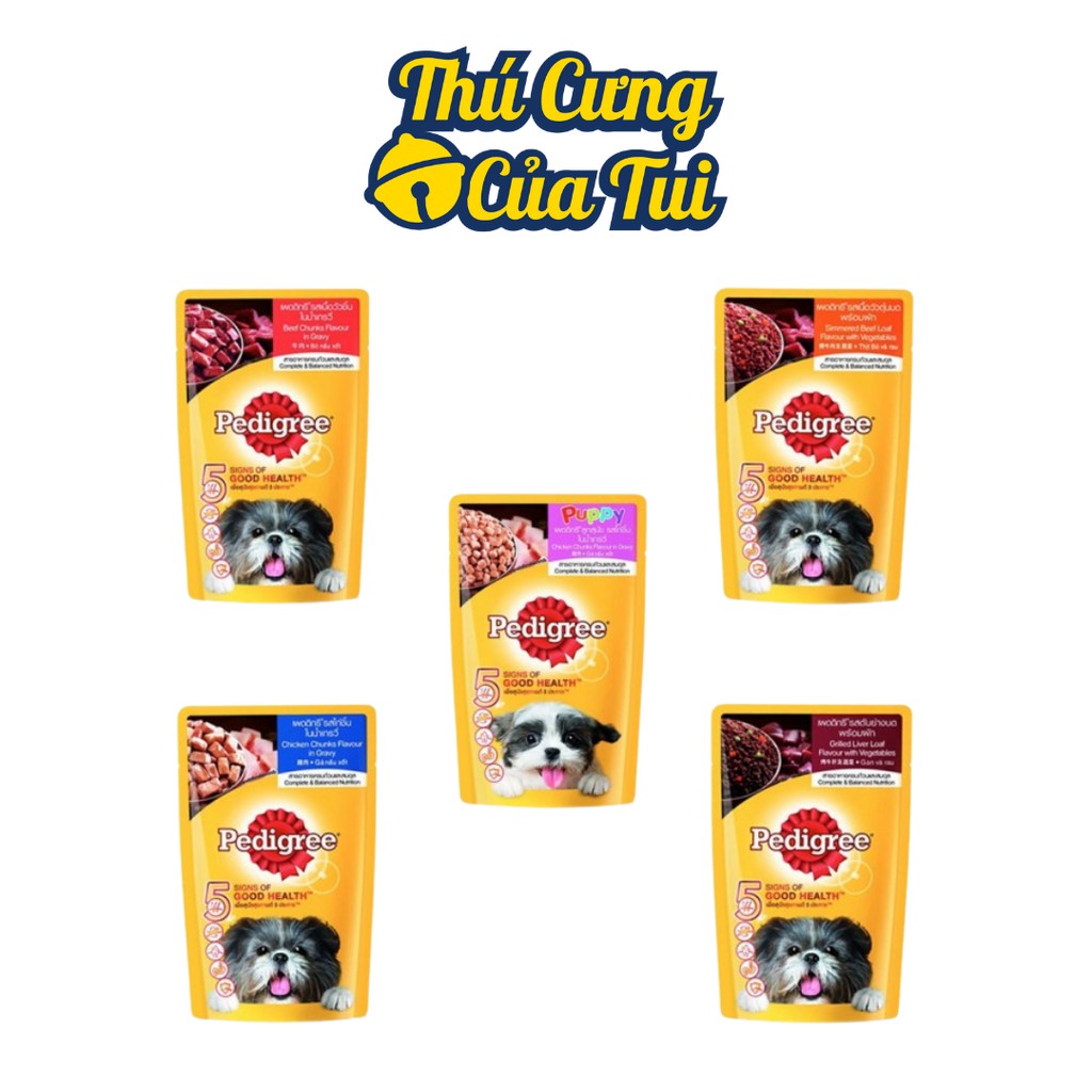 Thức Ăn Pate Mềm Cho Chó Con, Chó Lớn Pedigree Gói 130g - Thú Cưng Của Tui