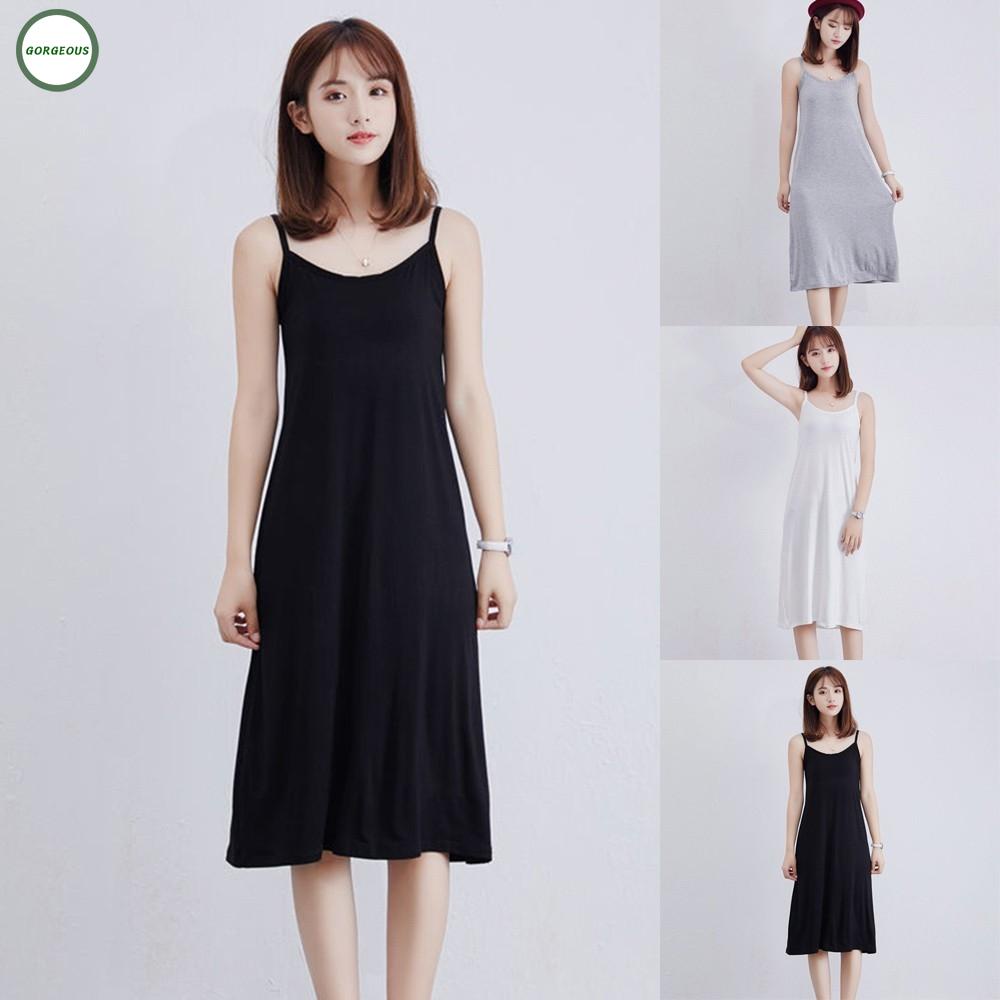 Đầm hai dây dáng dài màu trơn thời trang cho nữ
 | BigBuy360 - bigbuy360.vn