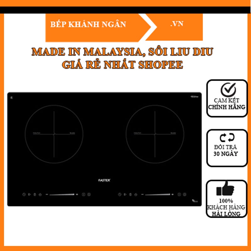 Bếp Từ Đôi Faster 812GI Made In Malaysia, Sôi Liu Diu ở Mức Lửa Nhỏ