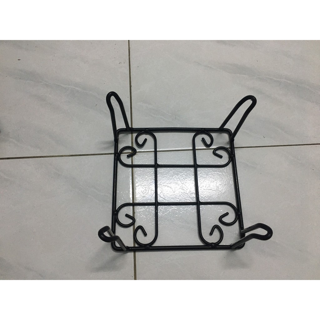 Kệ sắt vuông bọc nhựa đặt chậu hoa vuông, đế lót chậu cây (KT: 20cm x cao10cm)