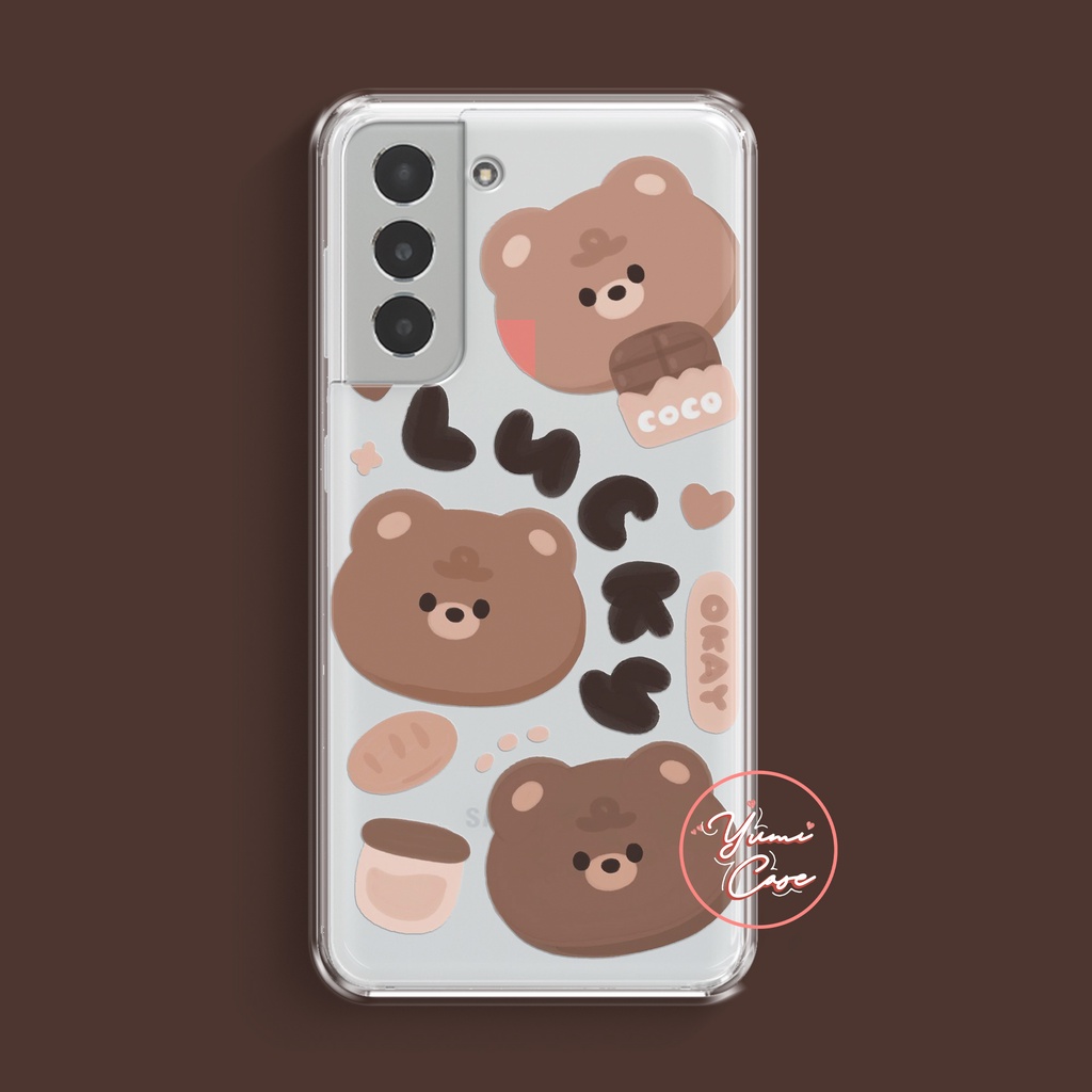 Ốp lưng điện thoại cho Samsung S21/ S21 Plus/ S21 Ultra/ S21 FE GẤU BÁNH 1-3 Cookie Yumi Case