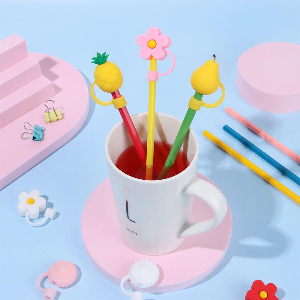PISTA Ống Hút Silicone Tái Sử Dụng Chống Bụi Ốp