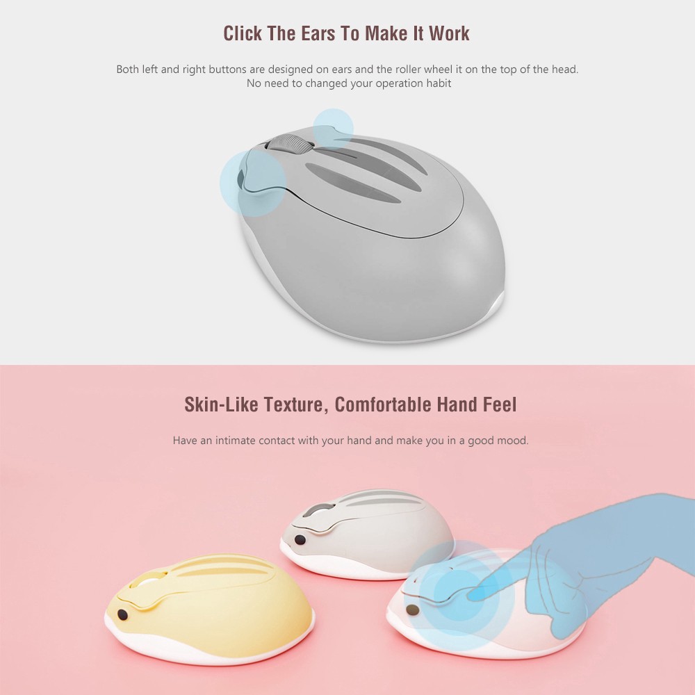 Cute Hamster Wireless Mouse Small Hand Portable Mice Creative Cartoon Design For Gift