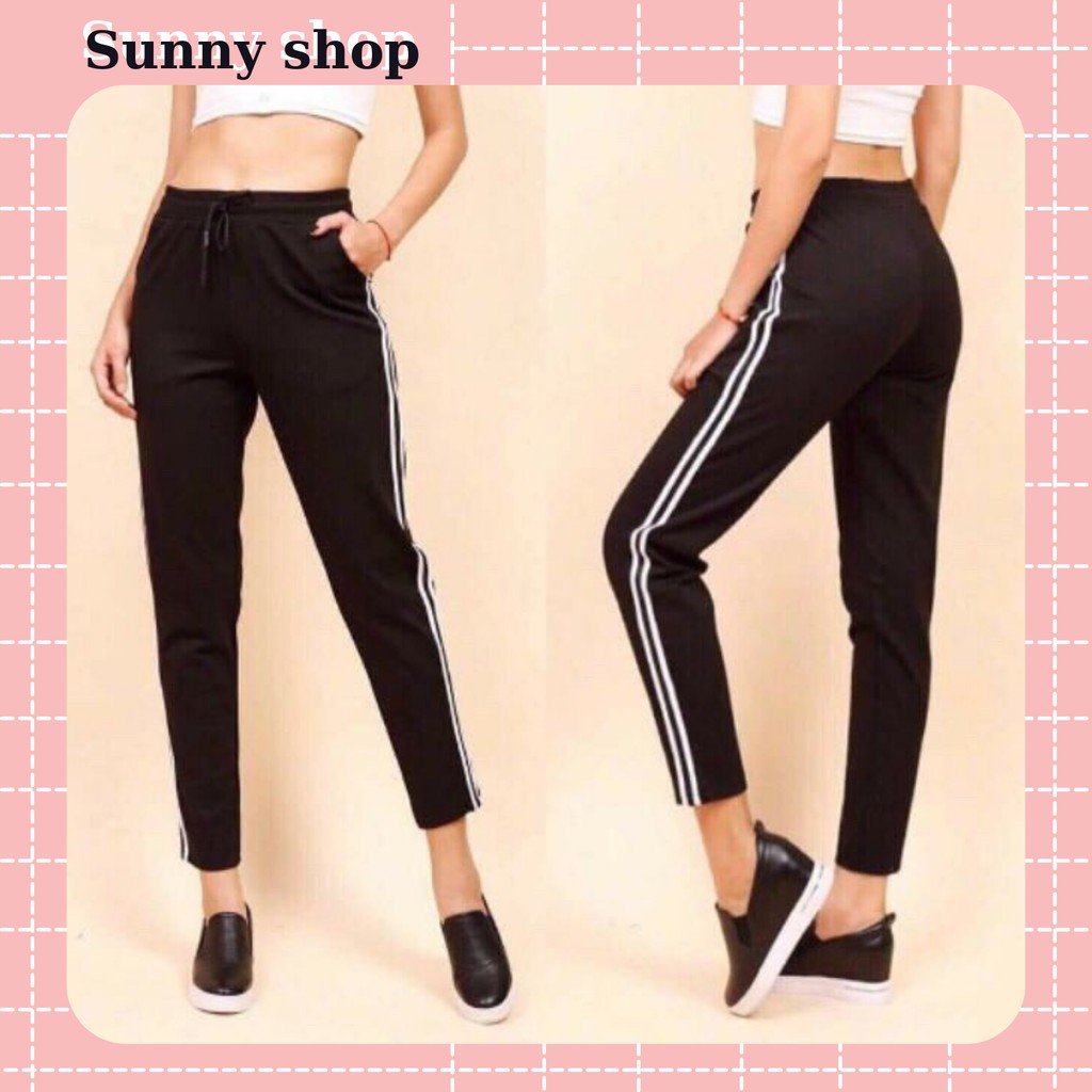 Quần thể thao 2 sọc nữ ⚡ RẺ VÔ ĐỊCH ⚡ Quần gym nữ, chất cotton Hàn, co dãn tốt, cam kết hàng loại 1 chất lượng cao