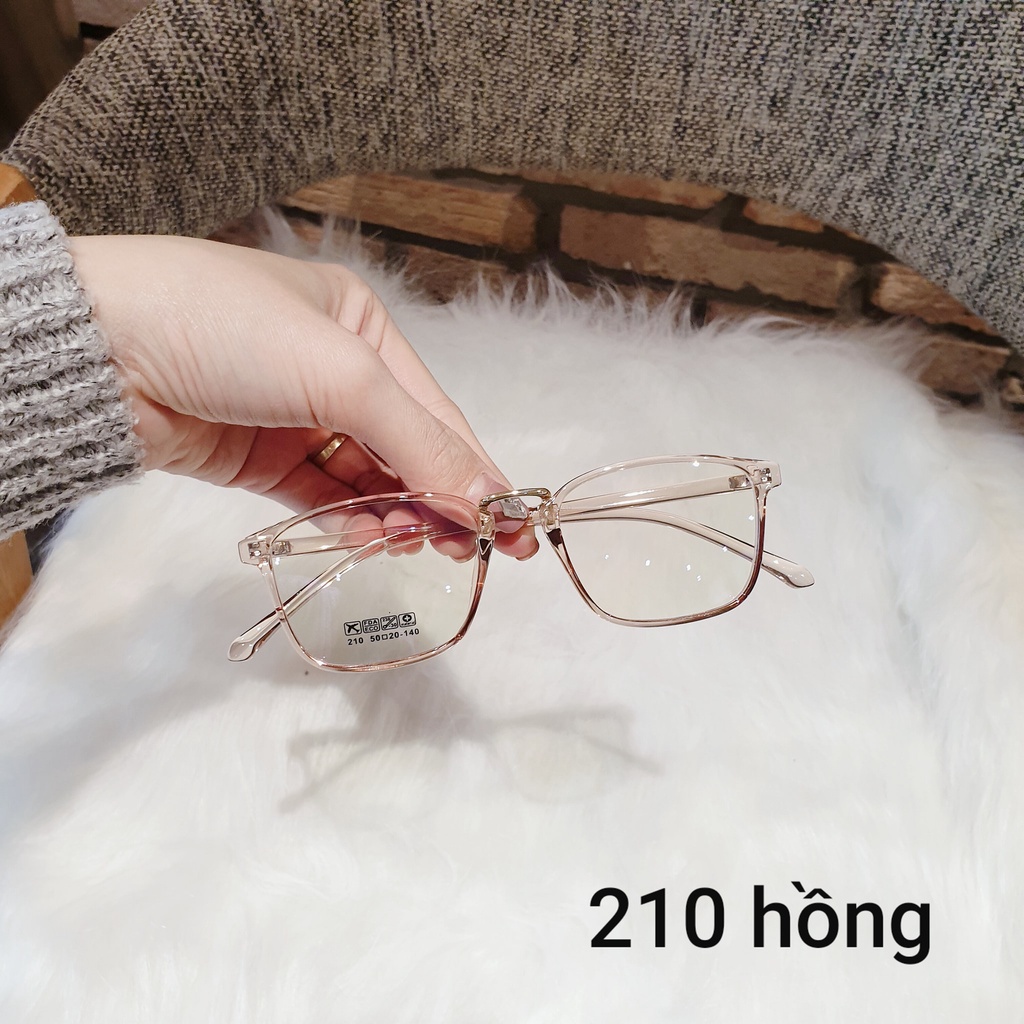 Gọng kính cận dáng vuông nam nữ V210 chất liệu nhựa dẻo, Nhận cắt cận viễn loạn Kính mắt ViVi