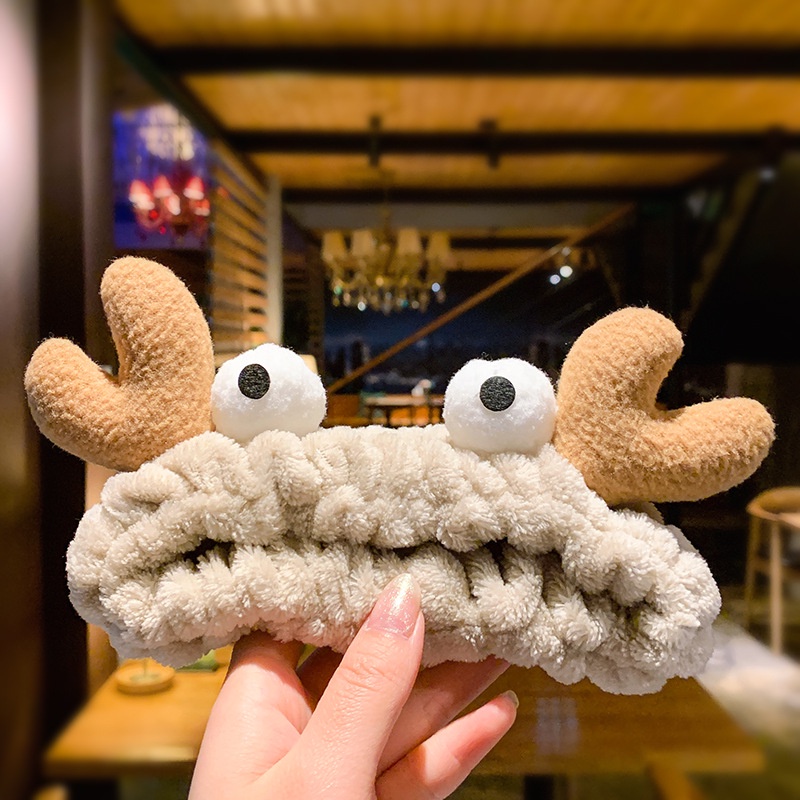 Băng Đô Cài Tóc Bản Rộng Co Giãn Chống Trượt In Họa Tiết Hoạt Hình Phong Cách Hàn Quốc Xinh Xắn Cho Nữ