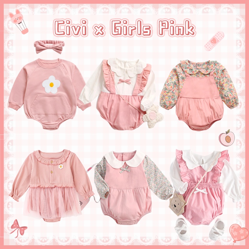 Áo Liền Quần Bằng Cotton Tay Dài In Họa Tiết Hoa Năm Mới Cho Bé Gái Sơ Sinh 0401