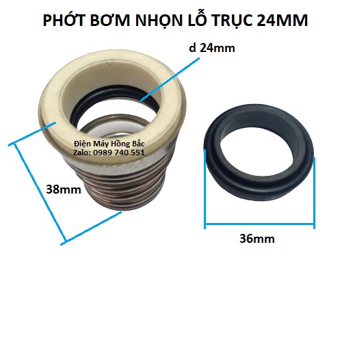 Phớt bơm nước lò xo nhọn trục 20mm đến 24mm