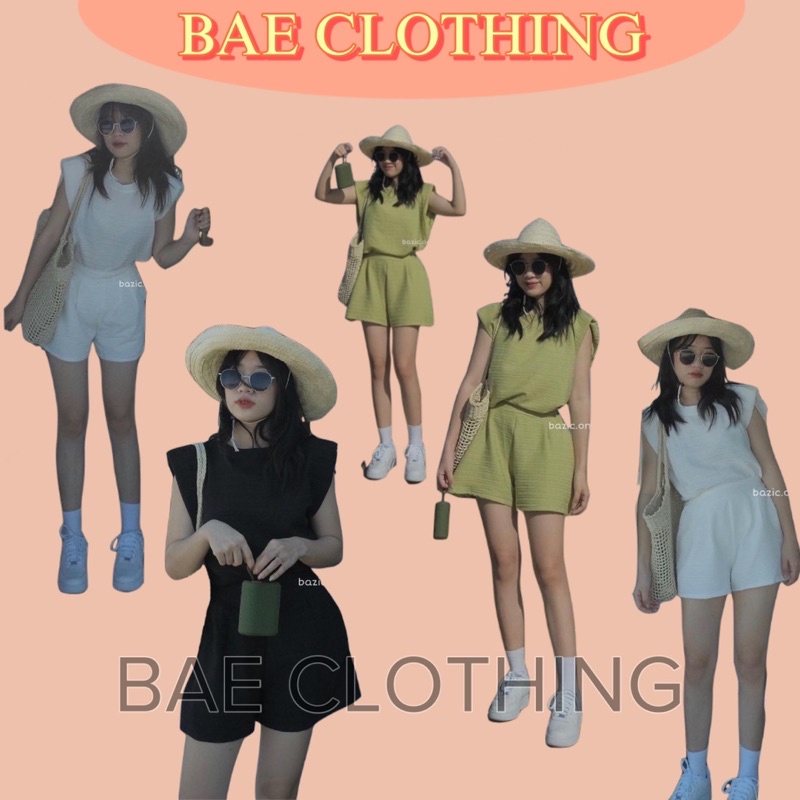 SET ĐỒ COSY SET gồm áo 3 lỗ có đệm vai đứng dáng dễ mặc, short có chun tôn eo & thoải mái style hàn quốc ullzang