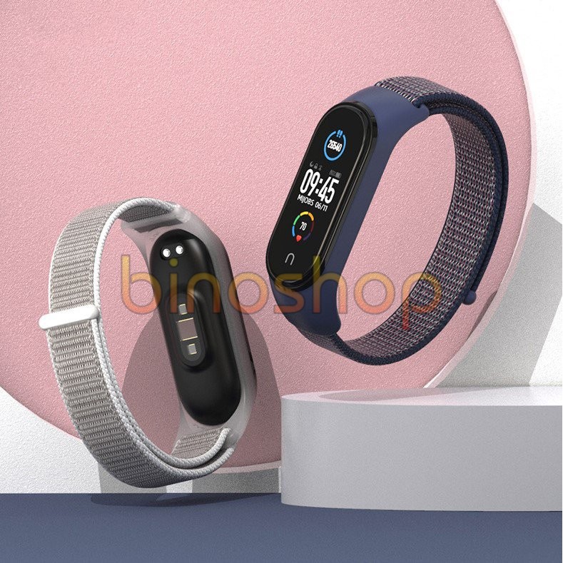 Dây đeo miband 5 nylon mặt silicon chính hãng MIJOBS, dây đeo thay thế mi band 5 nylon bản MIJOB