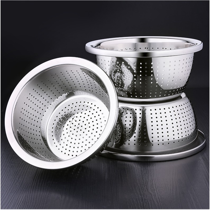 Thau Lỗ Inox Đẹp Sáng Bóng Sang Trọng - 26cm