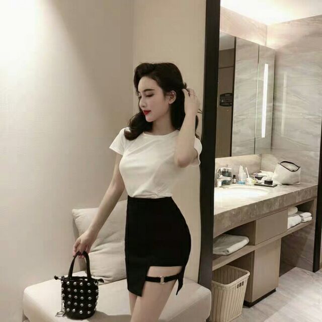 Chân Váy Xếp ly Kaki đen Chữ A Dáng ngắn Váy Thiết Kế | BigBuy360 - bigbuy360.vn