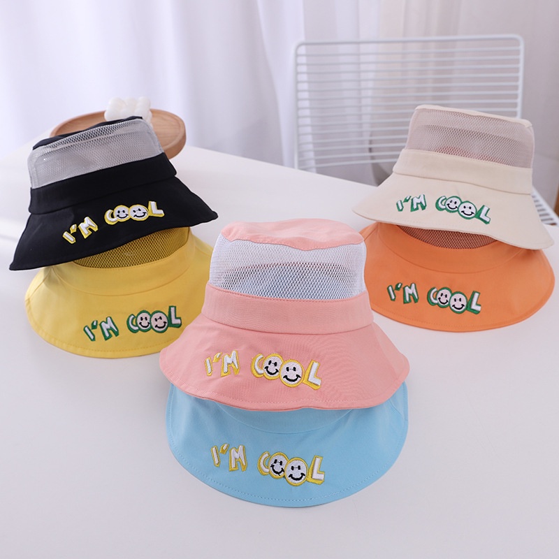 Nón Tai Bèo Phối Lưới In Chữ Thoáng Khí Thời Trang Mùa Hè Cho Bé 3-8 Tuổi