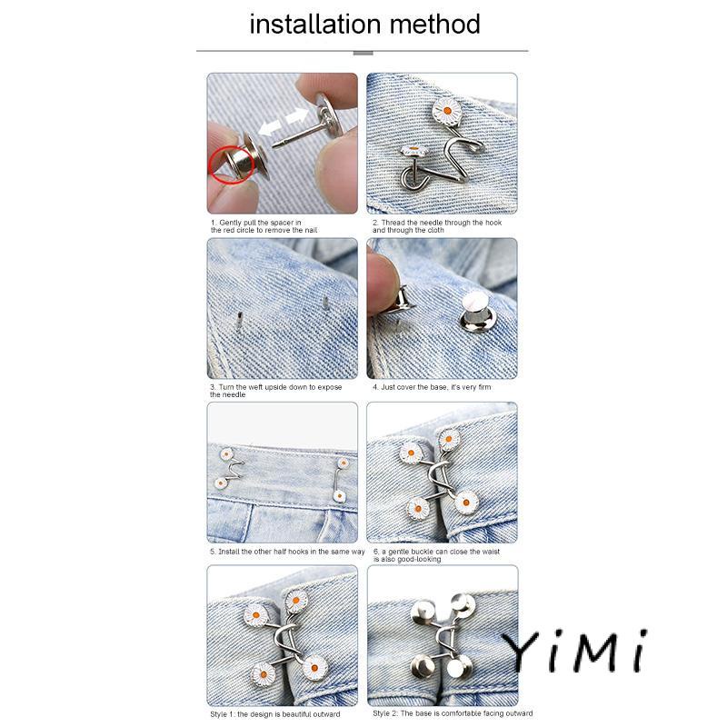 [mo] Thắt Lưng Không Cần Đóng Nút Có Thể Tháo Rời Với Nút Kim Loại Điều Chỉnh Được To Nhỏ