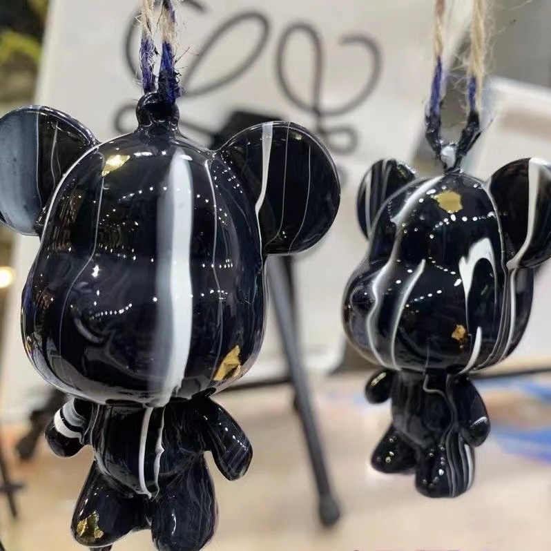 Móc Khóa Bearbrick DIY  Gấu handmade tự đổ Màu Acrylic Pouring nhiều màu đẹp lạ mắt sáng tạo quà tặng quà lưu niệm